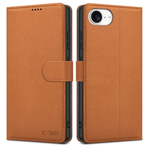 Калъф Tech-Protect Wallet за iPhone 16e - кафяв