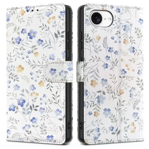 Калъф Tech-Protect Wallet за iPhone 16e - Маргаритки с листа