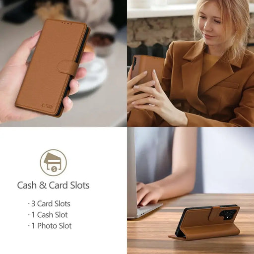 Калъф Tech-Protect Wallet за Samsung Galaxy A56 5G - кафяв