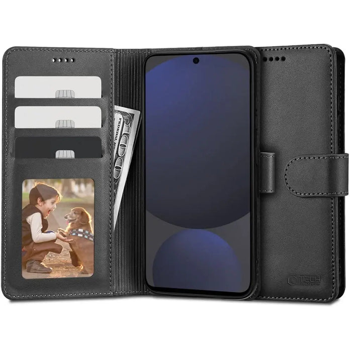 Калъф Tech-Protect Wallet за Samsung Galaxy S24 FE - черен