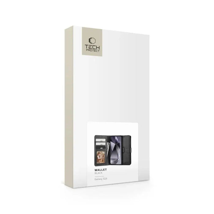 Калъф Tech-Protect Wallet за Samsung Galaxy S25 - черен