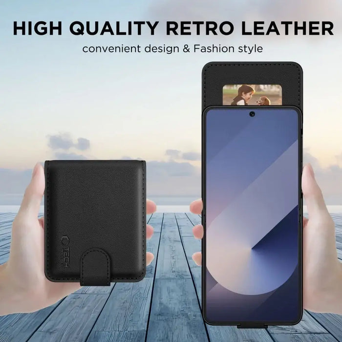 Калъф Tech-Protect Wallet за Samsung Galaxy Z Flip 7 - Черен