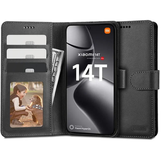 Калъф Tech-Protect Wallet за Xiaomi 14T - черен
