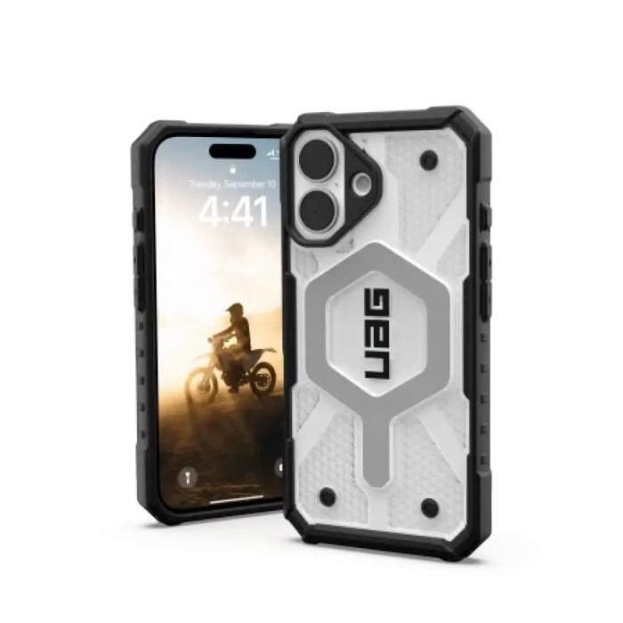 Калъф UAG Pathfinder Clear Magsafe за iPhone 16 - бял