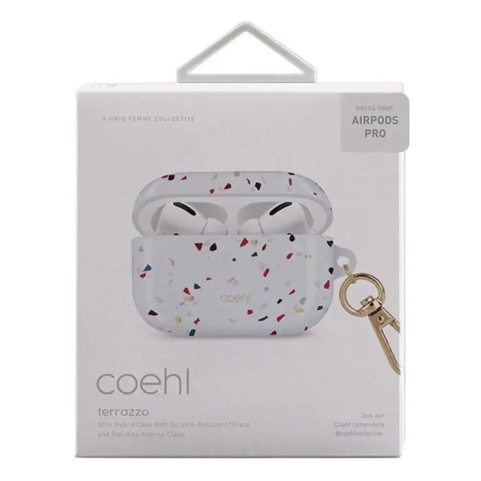 Калъф Uniq Coehl Terrazzo AirPods Pro Бял/Естествено бял