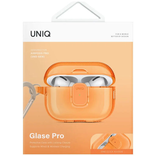 Калъф Uniq Glase Pro за AirPods Pro 2 - оранжев
