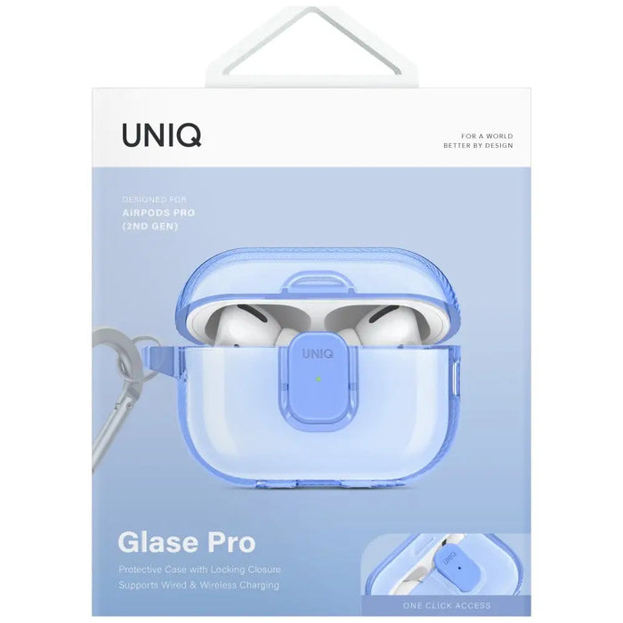 Калъф Uniq Glase Pro за AirPods Pro 2 - син