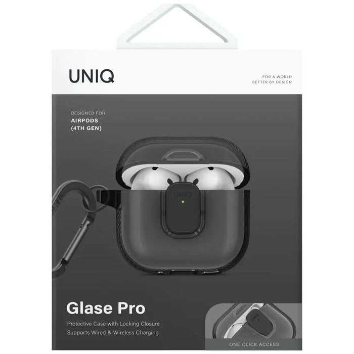 Калъф Uniq Glase Pro за AirPods 4 - Черен