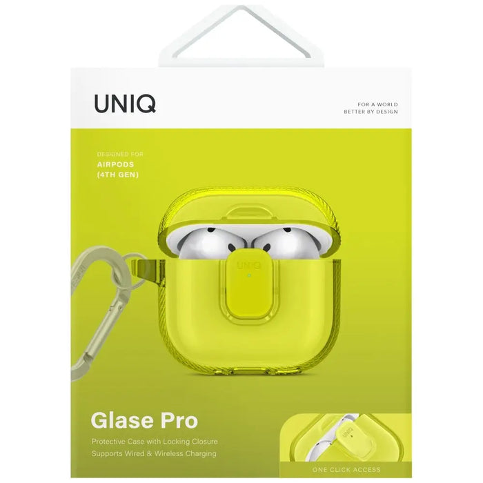 Калъф Uniq Glase Pro за AirPods 4 - Жълт