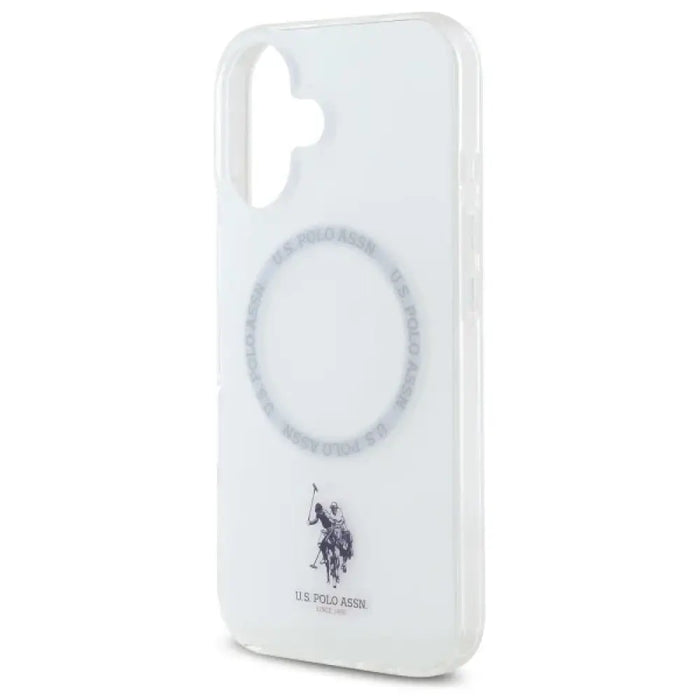 Калъф US Polo IML Ring MagSafe за iPhone 16 - бял