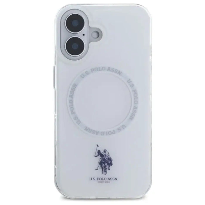 Калъф US Polo IML Ring MagSafe за iPhone 16 - бял