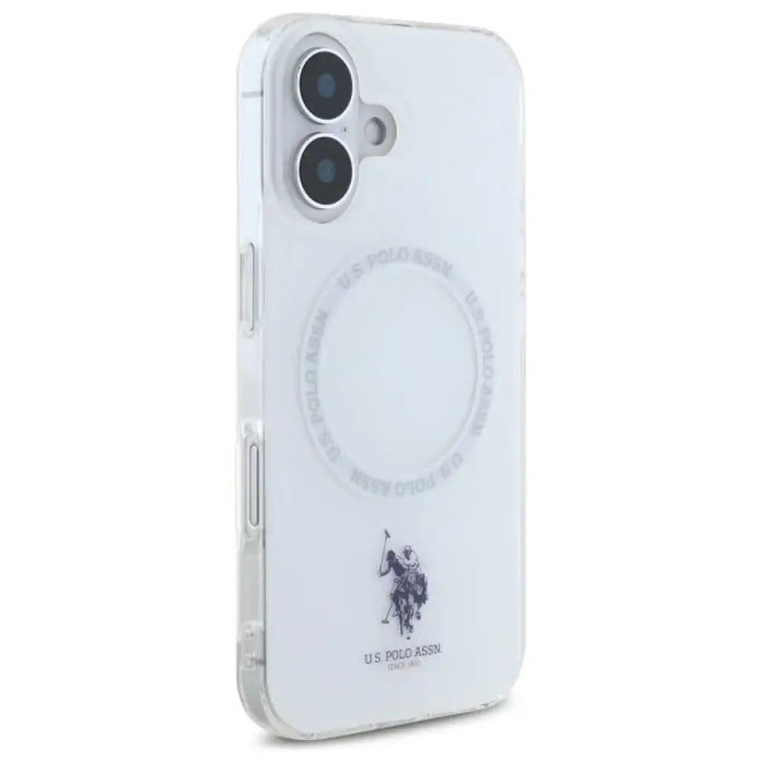 Калъф US Polo IML Ring MagSafe за iPhone 16 - бял