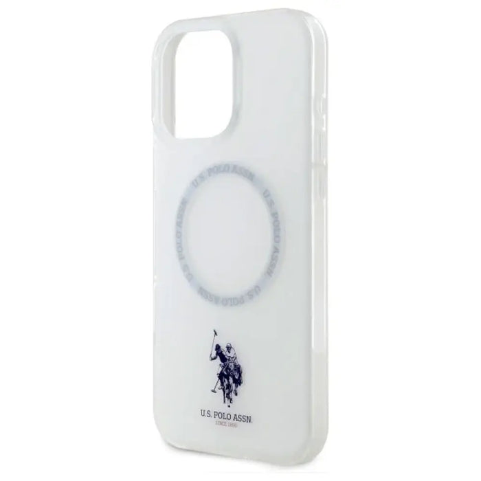 Калъф US Polo IML Ring MagSafe за iPhone 16 Pro - бял