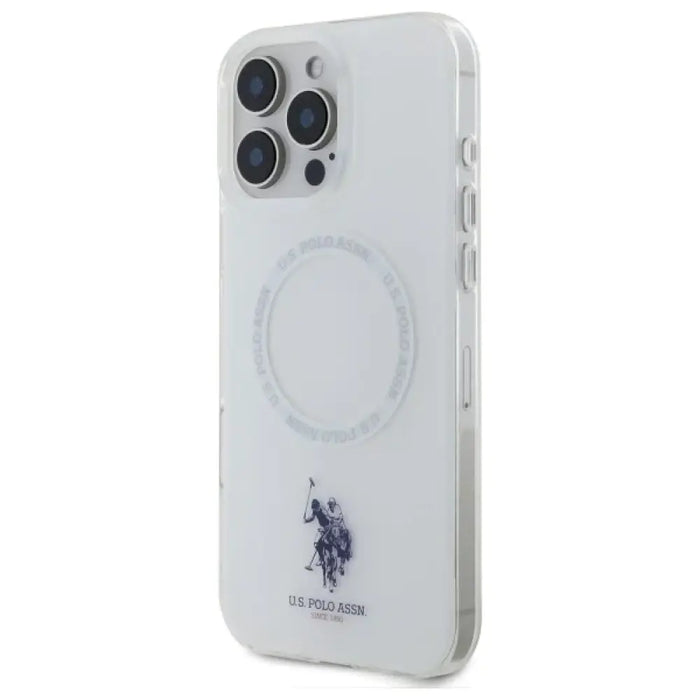 Калъф US Polo IML Ring MagSafe за iPhone 16 Pro - бял