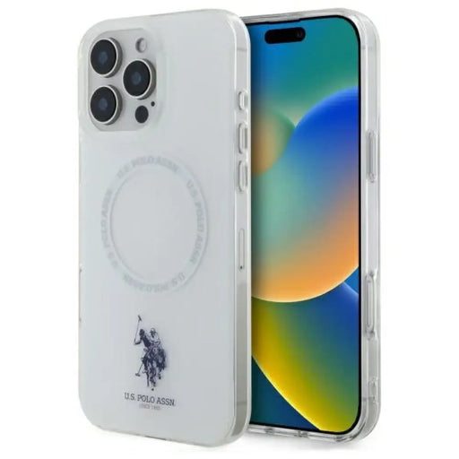 Калъф US Polo IML Ring MagSafe за iPhone 16 Pro - бял