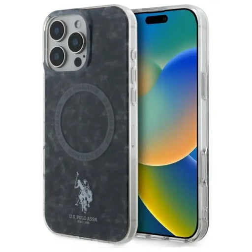 Калъф US Polo IML Ring MagSafe за iPhone 16 Pro - черен