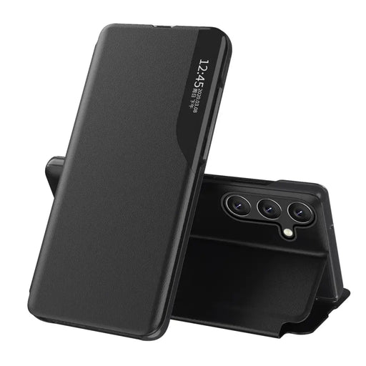 Калъф View от еко кожа за Samsung Galaxy S25 с флип стойка