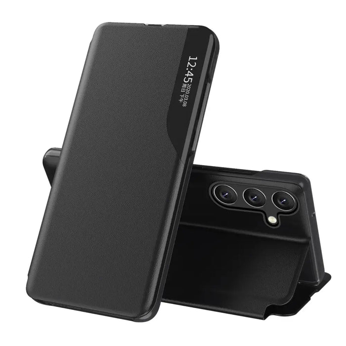 Калъф View от еко кожа за Samsung Galaxy S25 с флип стойка