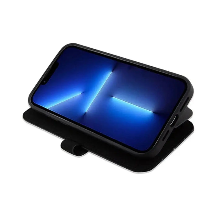 Калъф за iPhone 15 Pro Leather Wave Pattern - Черен