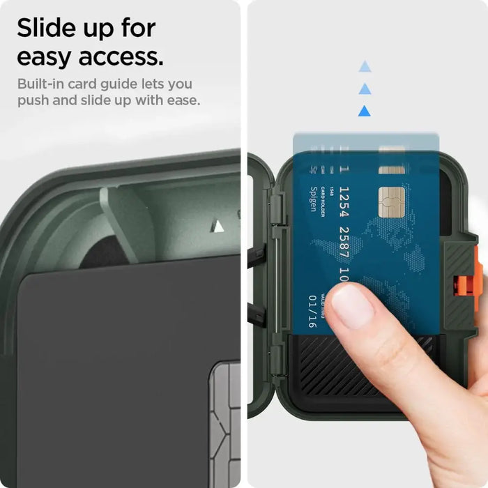 Калъф за карти Spigen Lock Fit MagSafe - зелен