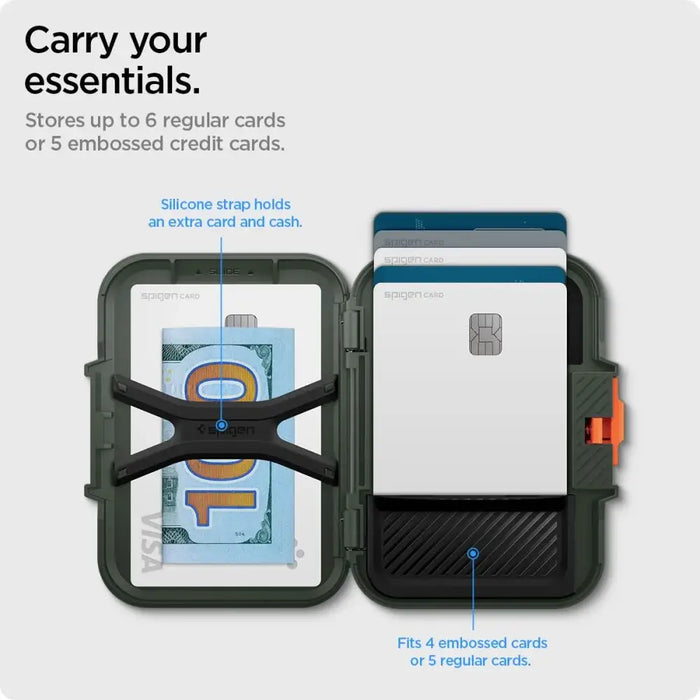Калъф за карти Spigen Lock Fit MagSafe - зелен