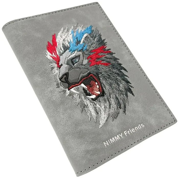 Калъф за паспорт/портфейл Nimmy Raptor Lion - сив
