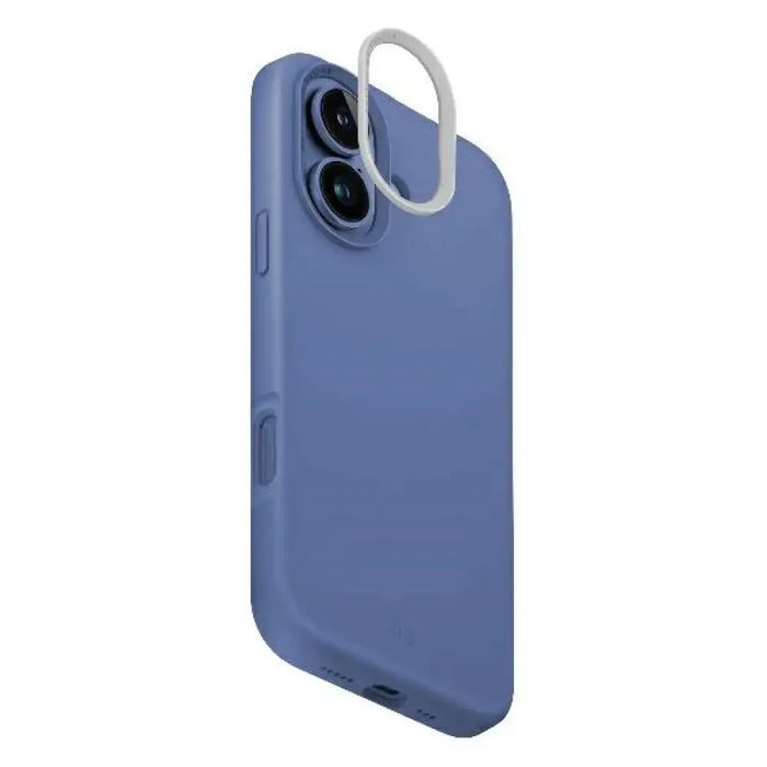 Калъф за зареждане Uniq Lino Hue Magclick за iPhone 16 - син
