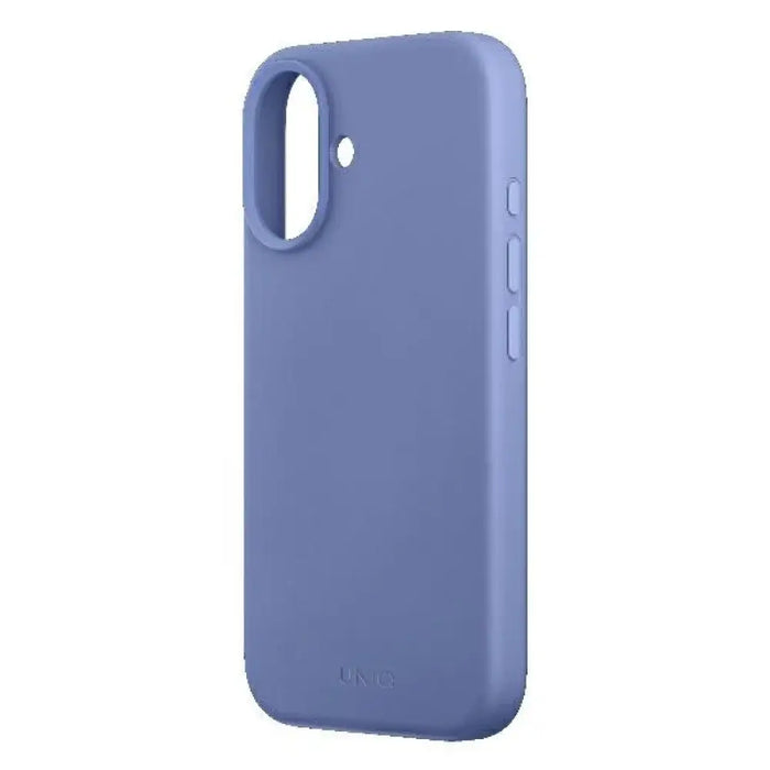 Калъф за зареждане Uniq Lino Hue Magclick за iPhone 16 - син