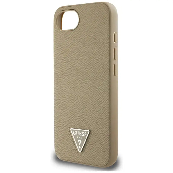 Калъф Guess Grained Triangle MagSafe за iPhone 16e - кафяв