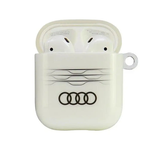Калъф Audi IML Geometric Pattern за AirPods 1 / 2 - бял