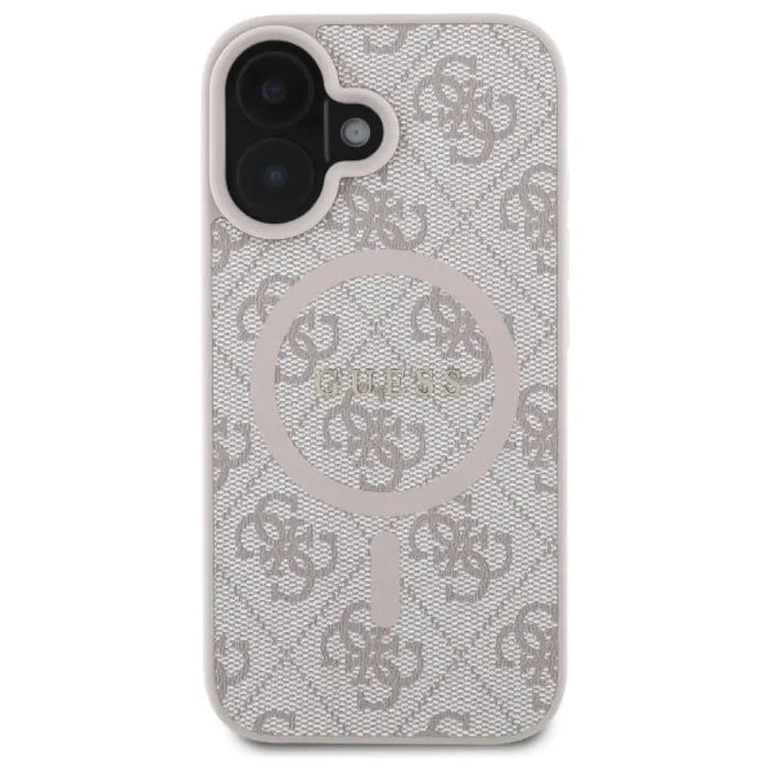 Калъф Guess 4G Ring Classic Logo MagSafe iPhone 16 - розов