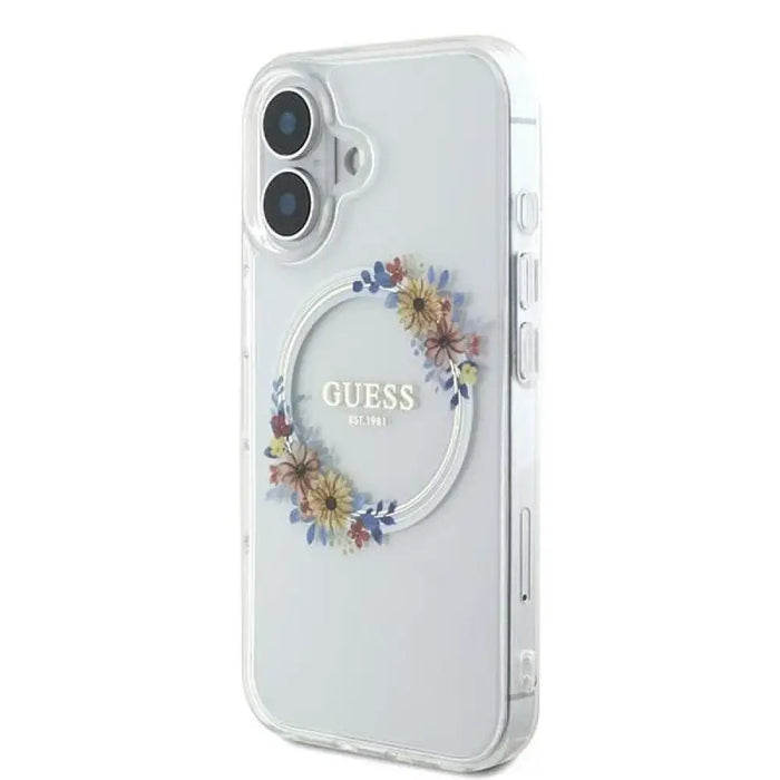 Калъф Guess IML Flowers Wreath MagSafe за iPhone 16