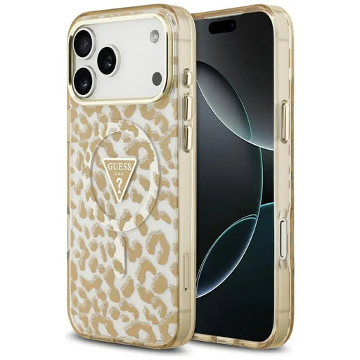 Калъф Guess Leopard Glitter MagSafe за iPhone 17 Pro Max