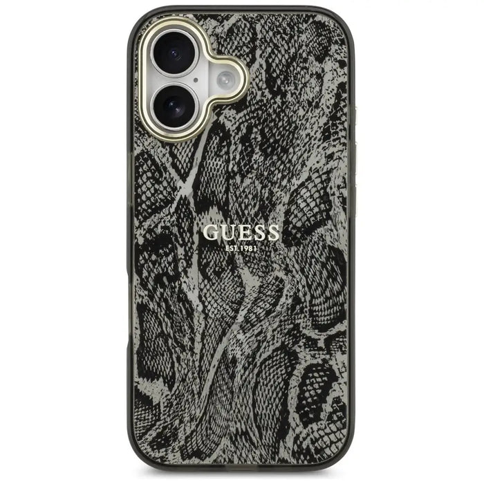 Калъф Guess Python Pattern MagSafe за iPhone 17 - черен
