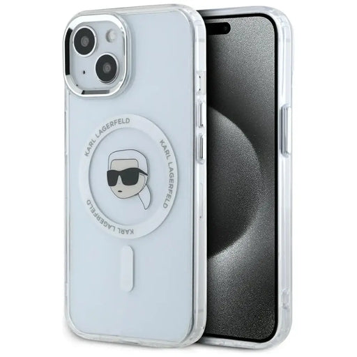 Калъф Karl Lagerfeld IML Metal Karl Head MagSafe за iPhone