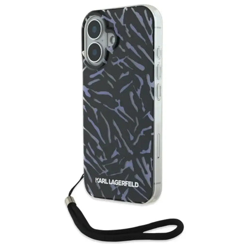 Калъф Karl Lagerfeld Zebra With Cord iPhone 16 Plus - лилав