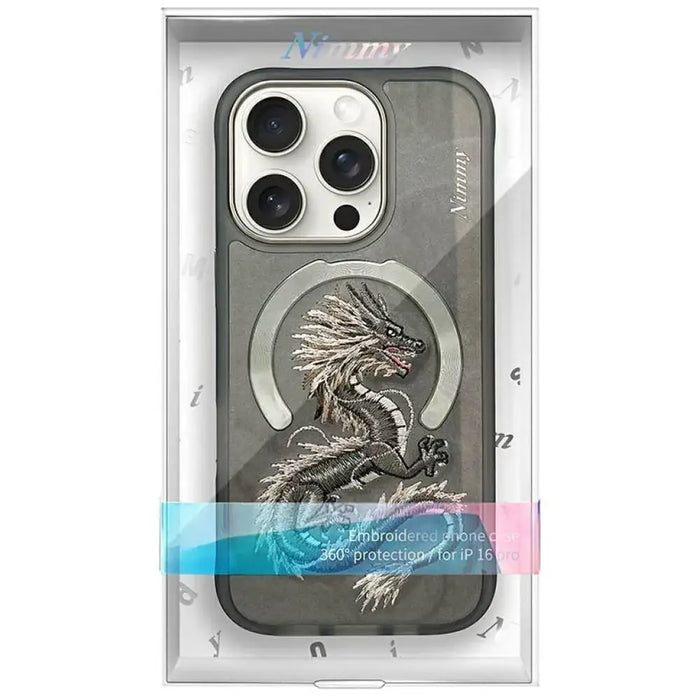 Калъф Nimmy Dragon MagSafe за iPhone 16 Pro Max - сив