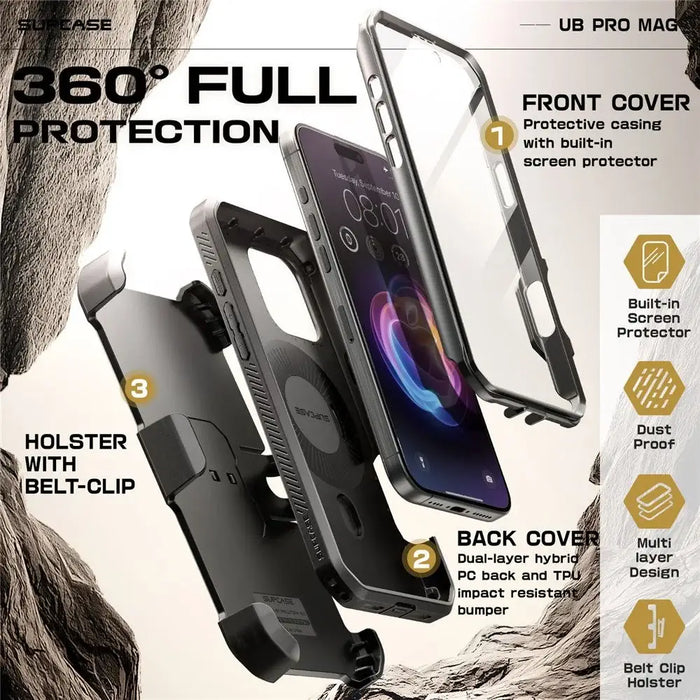 Калъф Supcase UB Pro Mag MagSafe за iPhone 16 Pro - черен