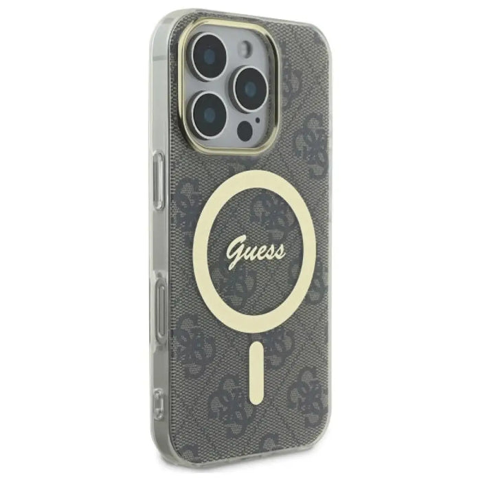 Калъф Guess IML 4G MagSafe за iPhone 16 Pro - кафяв
