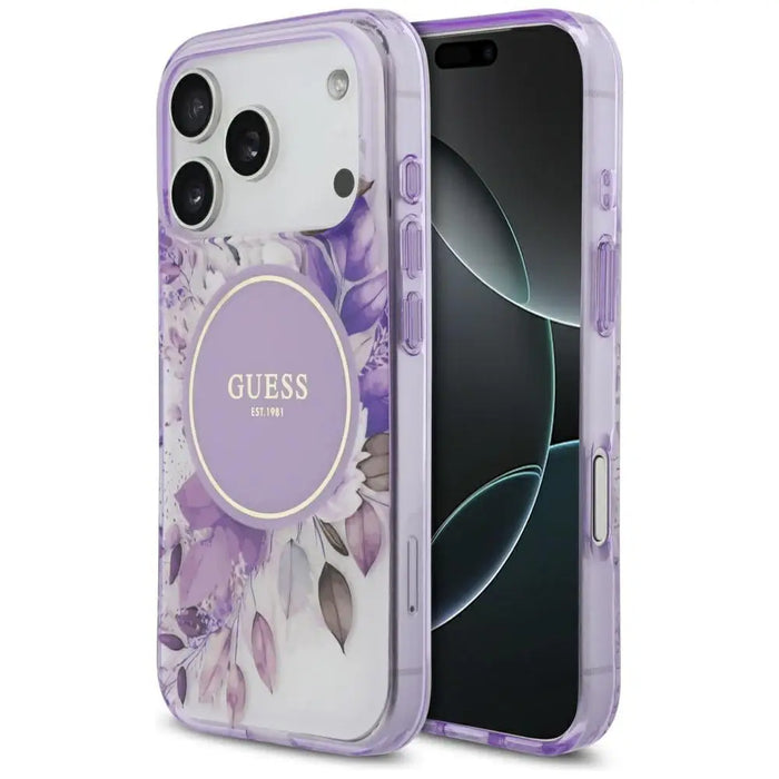 Калъф Guess IML Flower & Tonal Circle MagSafe за iPhone 17