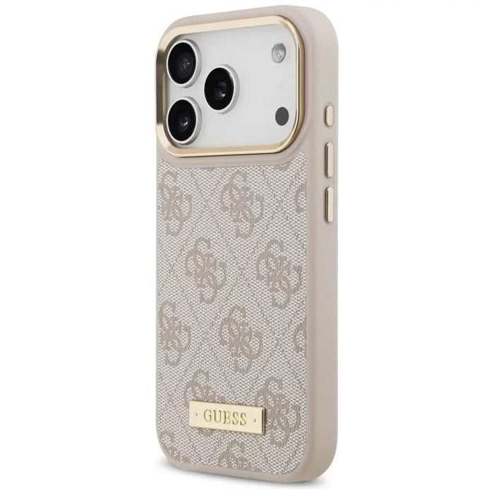 Калъф Guess 4G Logo Plate MagSafe за iPhone 17 Pro - розов