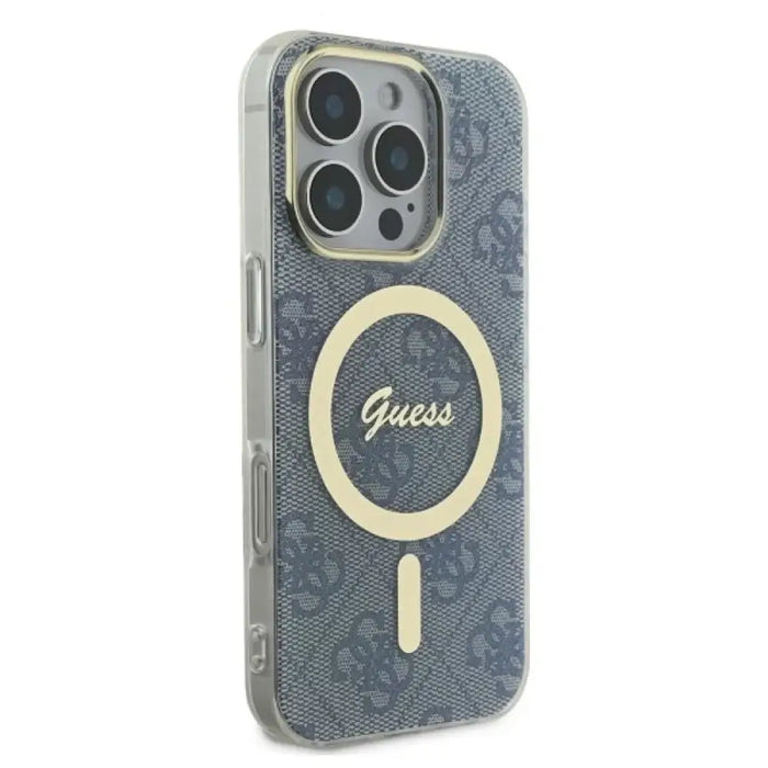 Калъф Guess IML 4G MagSafe за iPhone 16 Pro - син