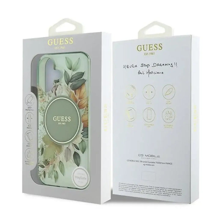 Калъф Guess IML Flower & Tonal Circle MagSafe за iPhone 16