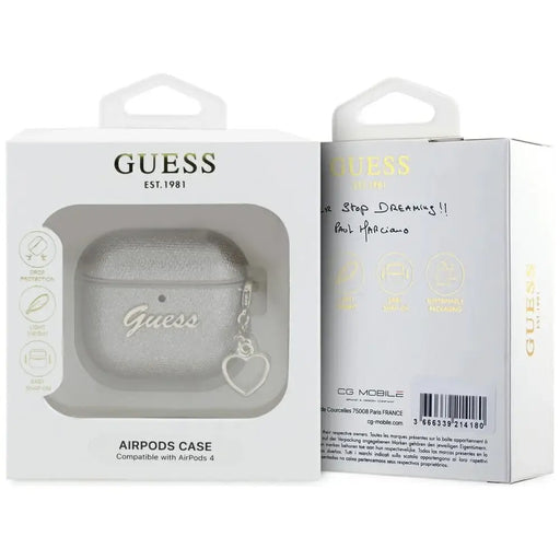 Калъф Guess Metallic Script Charm за AirPods 4 - златен