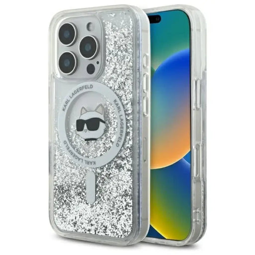 Калъф Karl Lagerfeld Liquid Glitter Choupette Head Magsafe