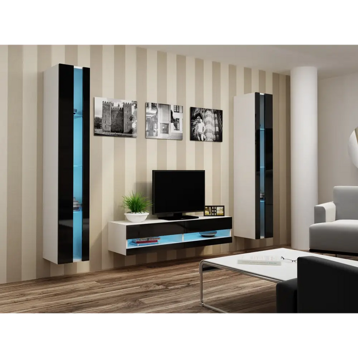 Cama Етажерка VIGO NEW 180/40/30 бяло/черно гланц