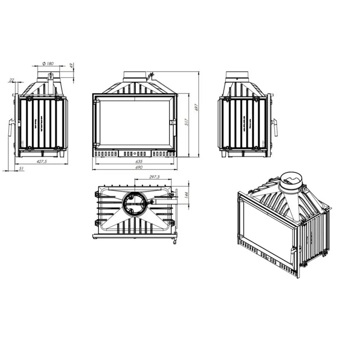 КАМЕРА NORDFLAM ATINA 14 KW С КЛАПА