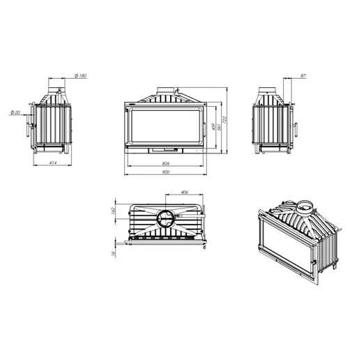 КАМЕРА NORDFLAM BERGAMO 16 KW С КЛАПА