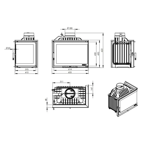 КАМЕРА NORDFLAM ETNA EKO 13 KW ЛЯВА