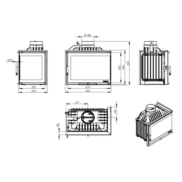 КАМЕРА NORDFLAM ETNA EKO 13 KW ЛЯВА